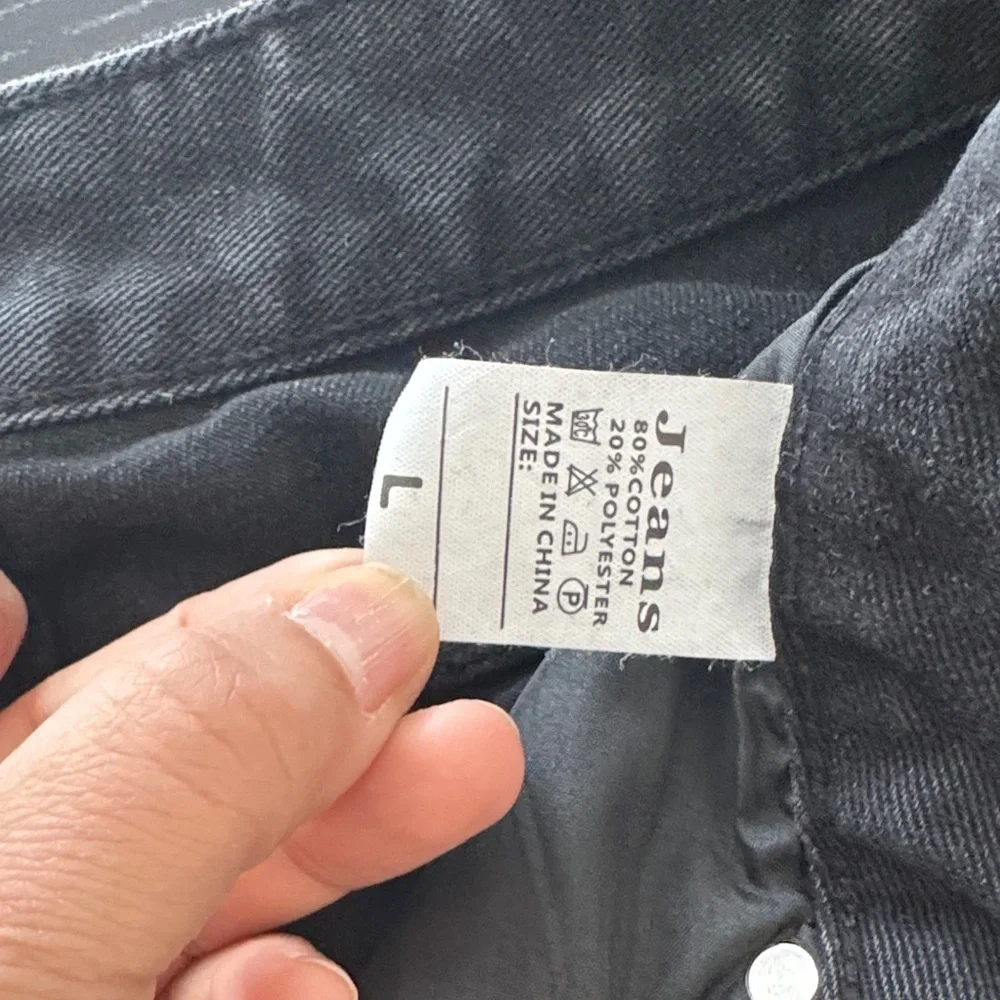 Stylish Black Jeans with White Accents size Large